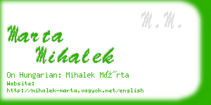 marta mihalek business card